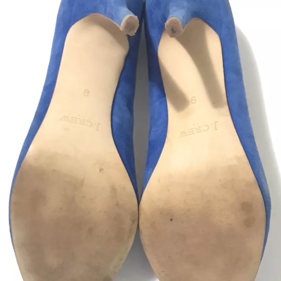 J. Crew Blue Suede Almond Toe Pumps Heels Women 9 - Picture 8 of 8